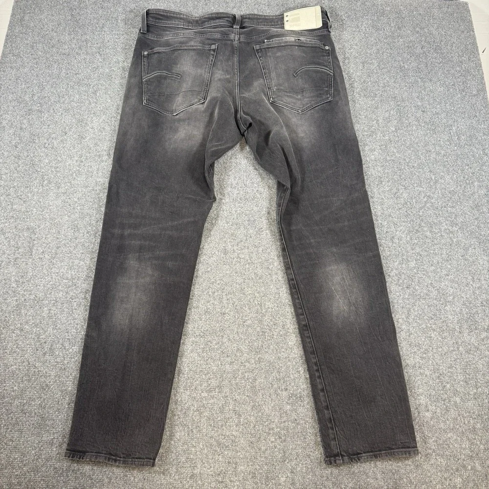 G Star Raw Jeans Mens 36x34 Black Kilcot‎ Straight Tapered Stretch Button Fly